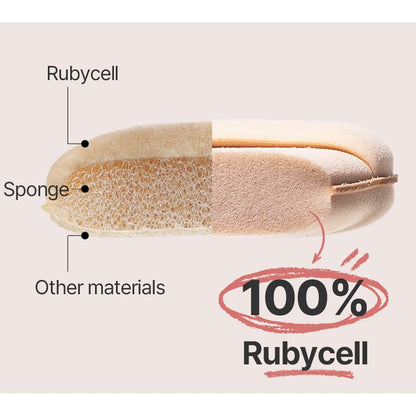 THE TOOL LAB Long-lasting Tension Puff (Glow type, Oval) - 100% Pure Rubycell Makeup Sponge for Liquid Foundation, Cushion, Shading & Blusher - 2.6 inch Avelisse