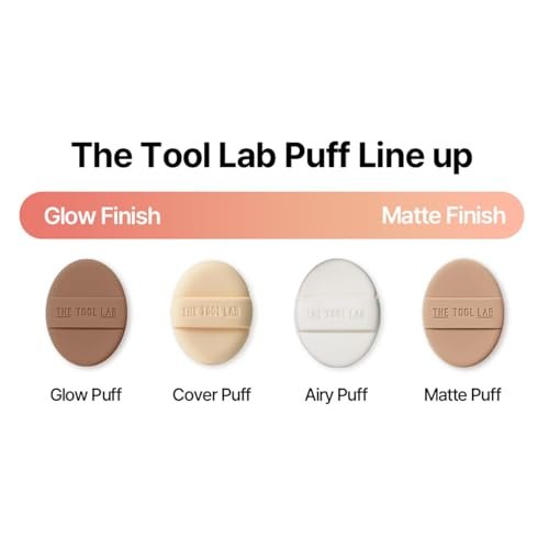 THE TOOL LAB Long-lasting Tension Puff (Glow type, Oval) - 100% Pure Rubycell Makeup Sponge for Liquid Foundation, Cushion, Shading & Blusher - 2.6 inch Avelisse