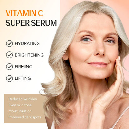 Super Vitamin C Serum for Women Over 70 - Anti-Aging Face Serum with Niacinamide, Bakuchiol, Hyaluronic Acid - Hydrating, Lifting, Reduces Aging Spots and Wrinkles - Korean Skin Care, 1 fl oz Avelisse