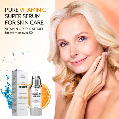Super Vitamin C Serum for Women Over 70 - Anti-Aging Face Serum with Niacinamide, Bakuchiol, Hyaluronic Acid - Hydrating, Lifting, Reduces Aging Spots and Wrinkles - Korean Skin Care, 1 fl oz Avelisse