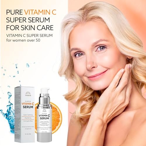 Super Vitamin C Serum for Women Over 70 - Anti-Aging Face Serum with Niacinamide, Bakuchiol, Hyaluronic Acid - Hydrating, Lifting, Reduces Aging Spots and Wrinkles - Korean Skin Care, 1 fl oz Avelisse