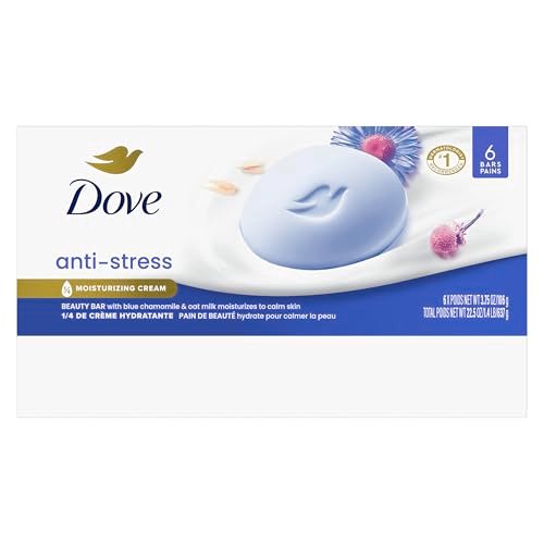 Dove Beauty Bar Gentle Cleanser Anti-Stress Cream Bar - Moisturizes to Calm Skin, 6 Pack Avelisse