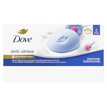 Dove Beauty Bar Gentle Cleanser Anti-Stress Cream Bar - Moisturizes to Calm Skin, 6 Pack Avelisse
