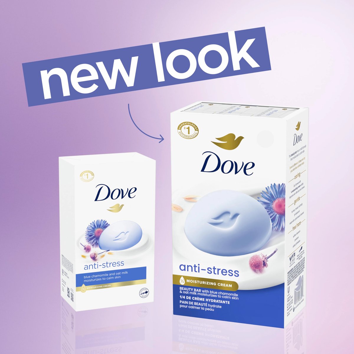 Dove Beauty Bar Gentle Cleanser Anti-Stress Cream Bar - Moisturizes to Calm Skin, 6 Pack Avelisse