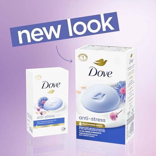 Dove Beauty Bar Gentle Cleanser Anti-Stress Cream Bar - Moisturizes to Calm Skin, 6 Pack Avelisse