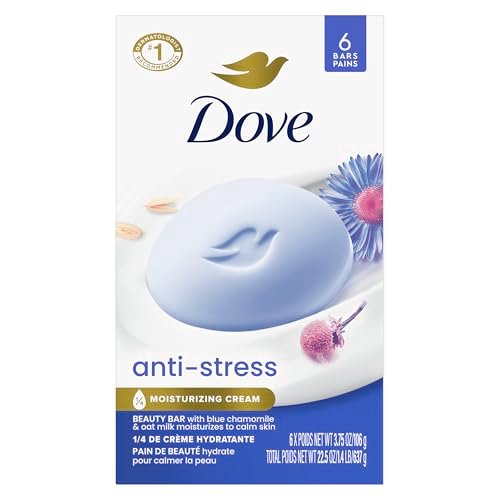 Dove Beauty Bar Gentle Cleanser Anti-Stress Cream Bar - Moisturizes to Calm Skin, 6 Pack Avelisse