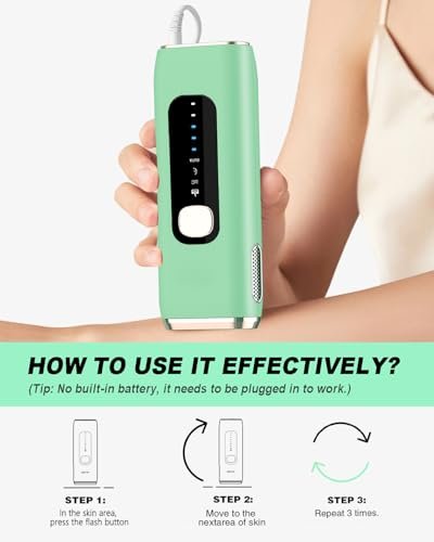 MEUKPE IPL Hair Removal Device AI06 - Permanent Hair Removal for Face, Legs, Arms & Bikini Line - Green Avelisse