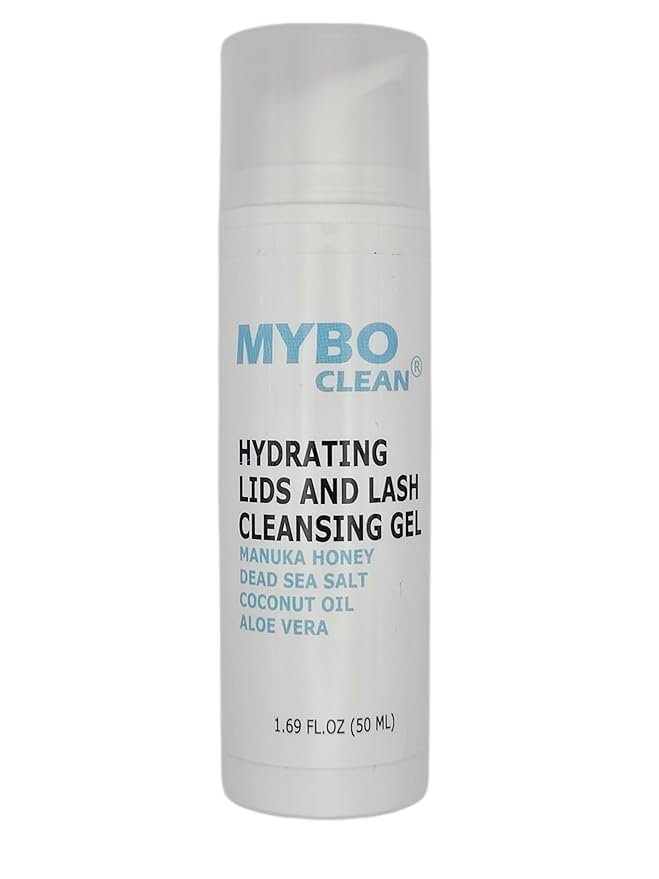 Mybo Clean Eyelid Cleansing Brush for Sensitive Skin + Hydrating Lids & Lash Cleansing Gel + Travel Bag – Gentle Eye Care Set Avelisse