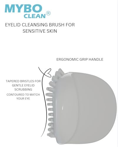Mybo Clean Eyelid Cleansing Brush for Sensitive Skin + Hydrating Lids & Lash Cleansing Gel + Travel Bag – Gentle Eye Care Set Avelisse