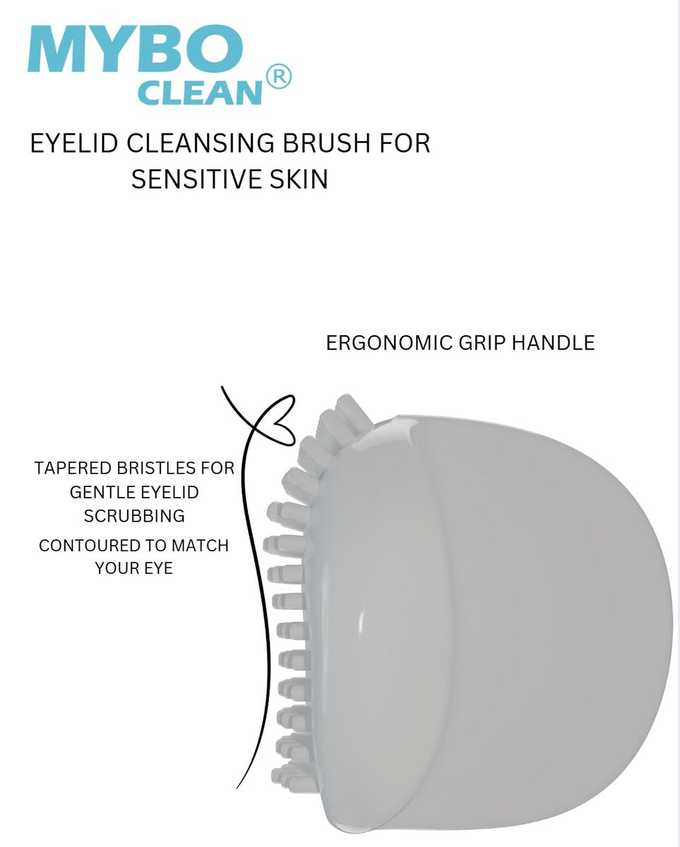 Mybo Clean Eyelid Cleansing Brush for Sensitive Skin + Hydrating Lids & Lash Cleansing Gel + Travel Bag – Gentle Eye Care Set Avelisse