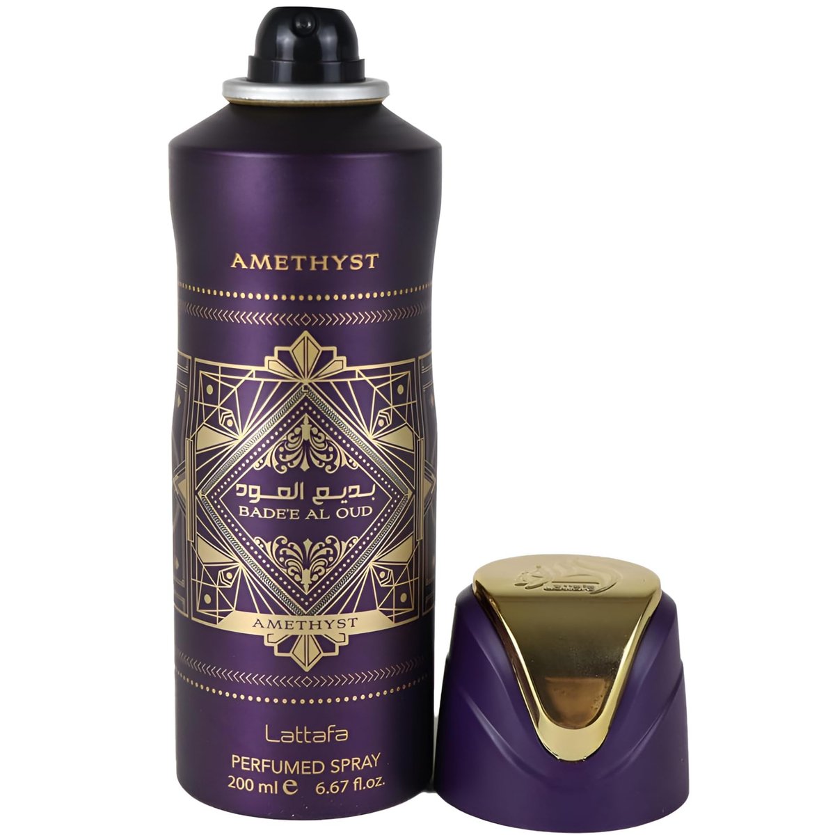 Lattafa Bade'e Al Oud Amethyst – Floral, Spicy, Woody, Sweet Perfumed Deodorant Spray for Unisex, 200 ml - görsel 4