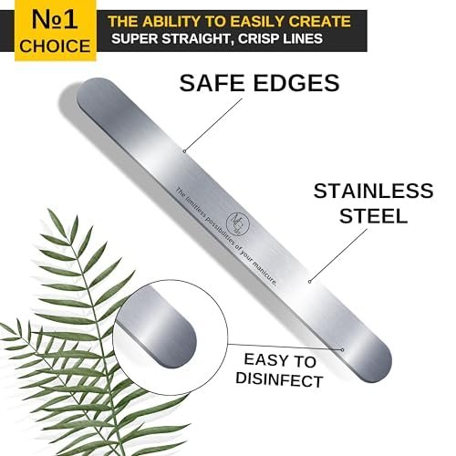 MGart Nail File 180 Grit Professional Russian Manicure Reusable Peel and Stick Nail Files - 50 Pcs + Metal Board Set Avelisse