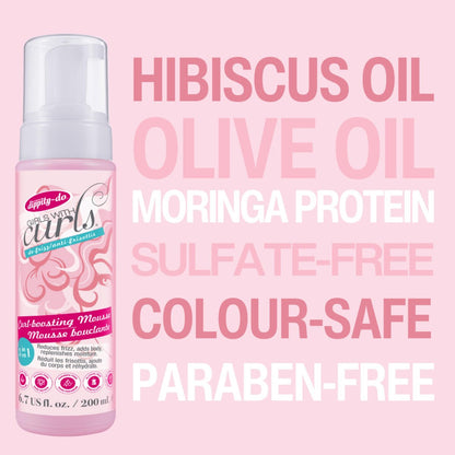 Dippity Do Girls With Curls Curl Enhancing Mousse, Light, 3-in-1 Defining Foaming Mousse for Curly Wavy Hair, Hibiscus & Olive Oil, Anti Frizz Bouncy Curls, Alcohol Free, 2 Pack Avelisse