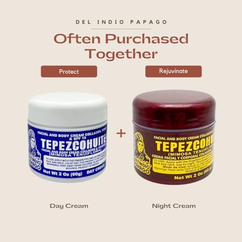 Del Indio Papago Cream Moisturizer Bundle - 2 oz Day and Night Cream for Face and Body - Hydrating and Nourishing Anti-Aging Creams for a Healthy Glow Avelisse