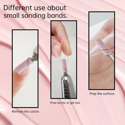 CORFULRA Mandrel Bits for Small Sanding Bands – 3.1mm Shank Nail Drill Bits for Acrylic, Gel, and Natural Nails (3 Pack)