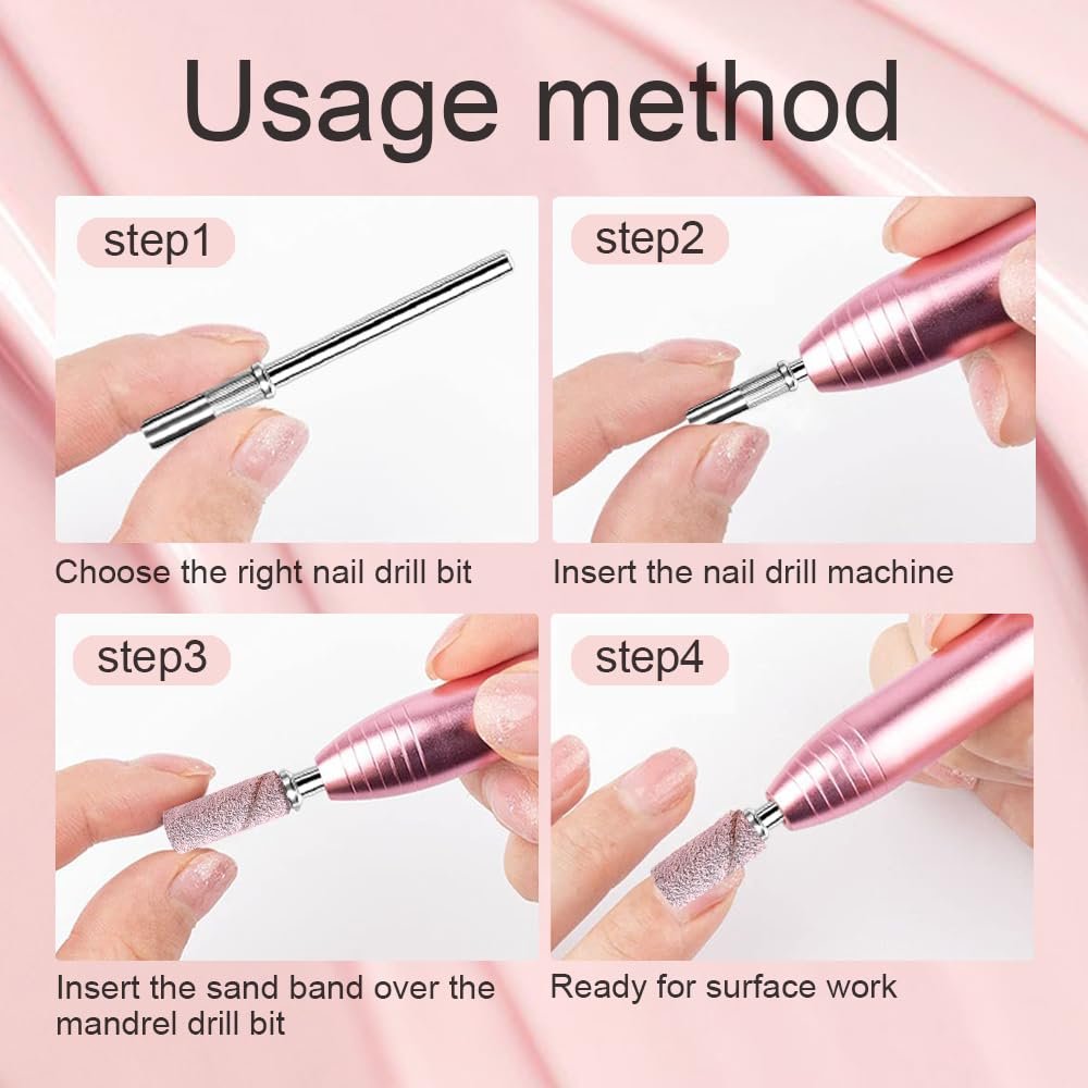 CORFULRA Mandrel Bits for Small Sanding Bands – 3.1mm Shank Nail Drill Bits for Acrylic, Gel, and Natural Nails (3 Pack) - görsel 9