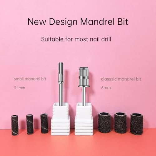 CORFULRA Mandrel Bits for Small Sanding Bands – 3.1mm Shank Nail Drill Bits for Acrylic, Gel, and Natural Nails (3 Pack) - görsel 6