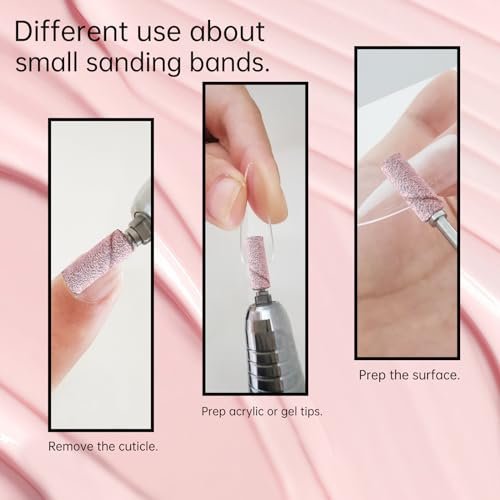 CORFULRA Mandrel Bits for Small Sanding Bands – 3.1mm Shank Nail Drill Bits for Acrylic, Gel, and Natural Nails (3 Pack) - görsel 8