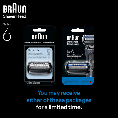 Braun Series 6 Electric Shaver Replacement Head with Sensitive Skinguard, 64B, Black - Compatible with New Generation Series 6 Shavers Avelisse
