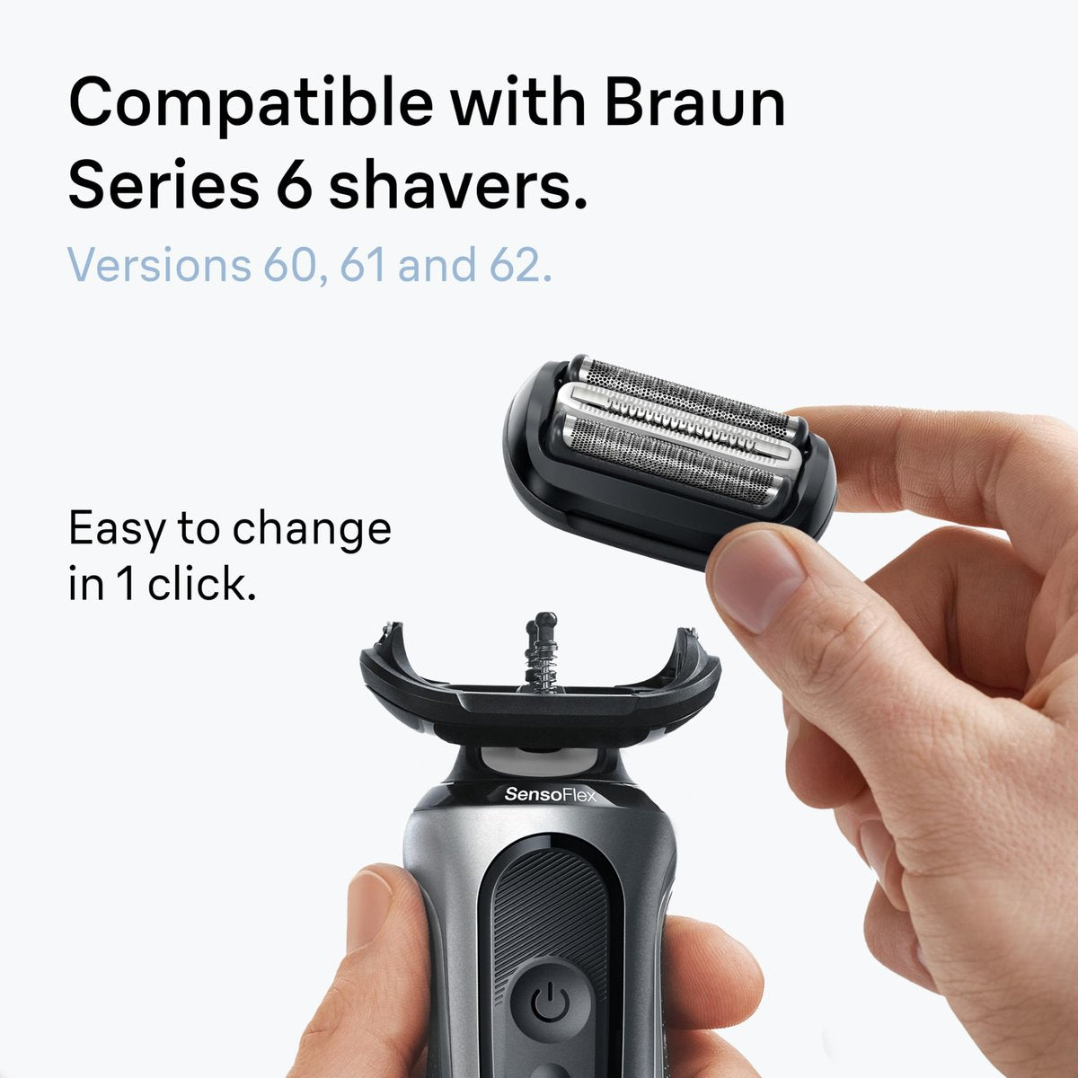Braun Series 6 Electric Shaver Replacement Head with Sensitive Skinguard, 64B, Black - Compatible with New Generation Series 6 Shavers Avelisse