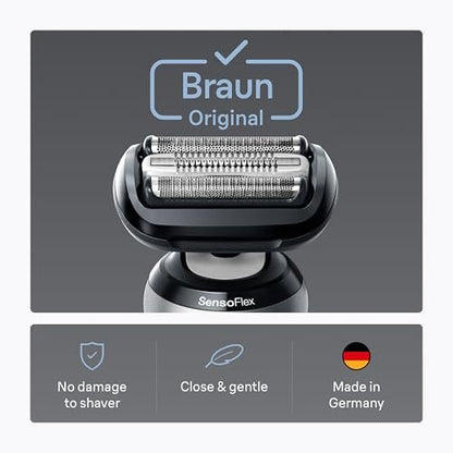 Braun Series 6 Electric Shaver Replacement Head with Sensitive Skinguard, 64B, Black - Compatible with New Generation Series 6 Shavers Avelisse