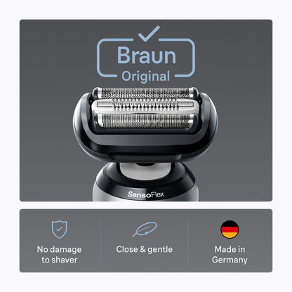 Braun Series 6 Electric Shaver Replacement Head with Sensitive Skinguard, 64B, Black - Compatible with New Generation Series 6 Shavers Avelisse