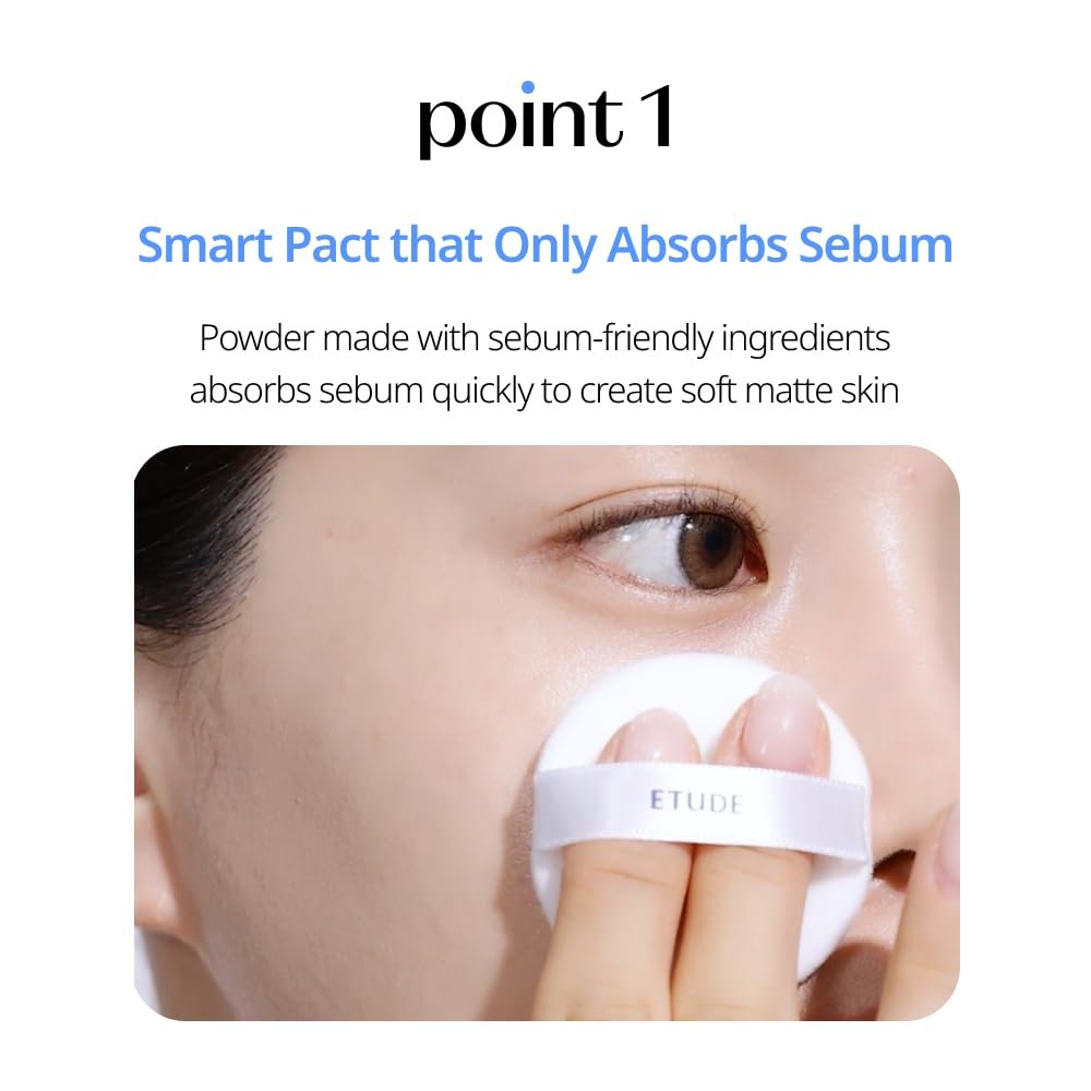 ETUDE Sebum Soak Pact - Oil Control Mineral Powder for Matte Skin, K-Beauty Face Powder, 10g Avelisse