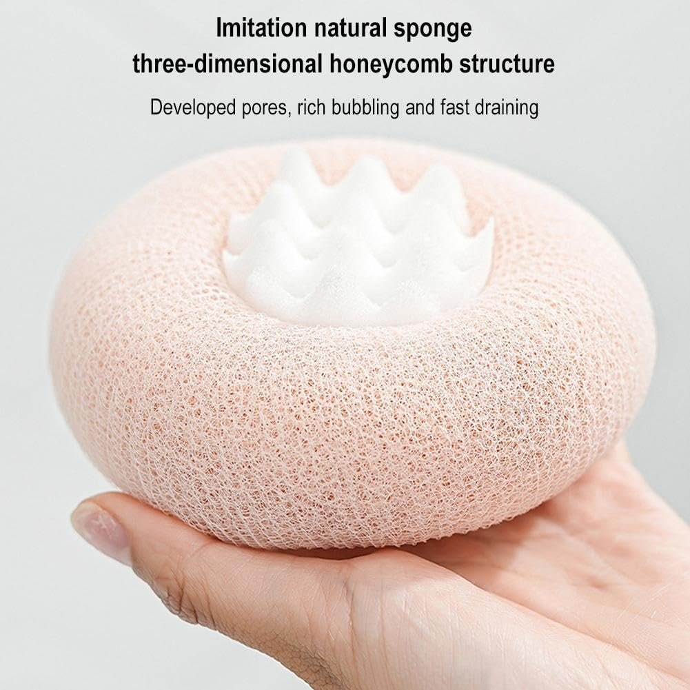 2-in-1 Sunflower Bath Ball – Super Soft Exfoliating Sponge with Suction Cup for Back Scrub, Shower Puffs for Women and Men (Beige) - görsel 9