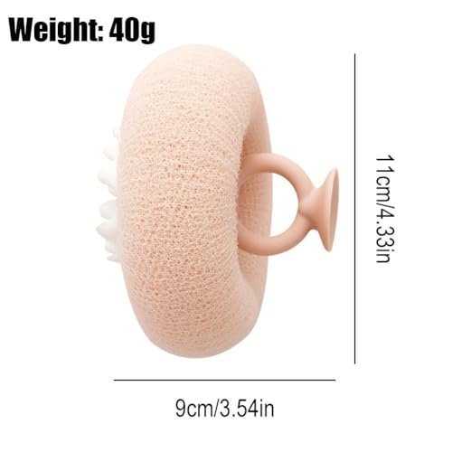 2-in-1 Sunflower Bath Ball – Super Soft Exfoliating Sponge with Suction Cup for Back Scrub, Shower Puffs for Women and Men (Beige) - görsel 6