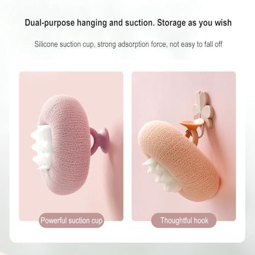 2-in-1 Sunflower Bath Ball – Super Soft Exfoliating Sponge with Suction Cup for Back Scrub, Shower Puffs for Women and Men (Beige) - görsel 8