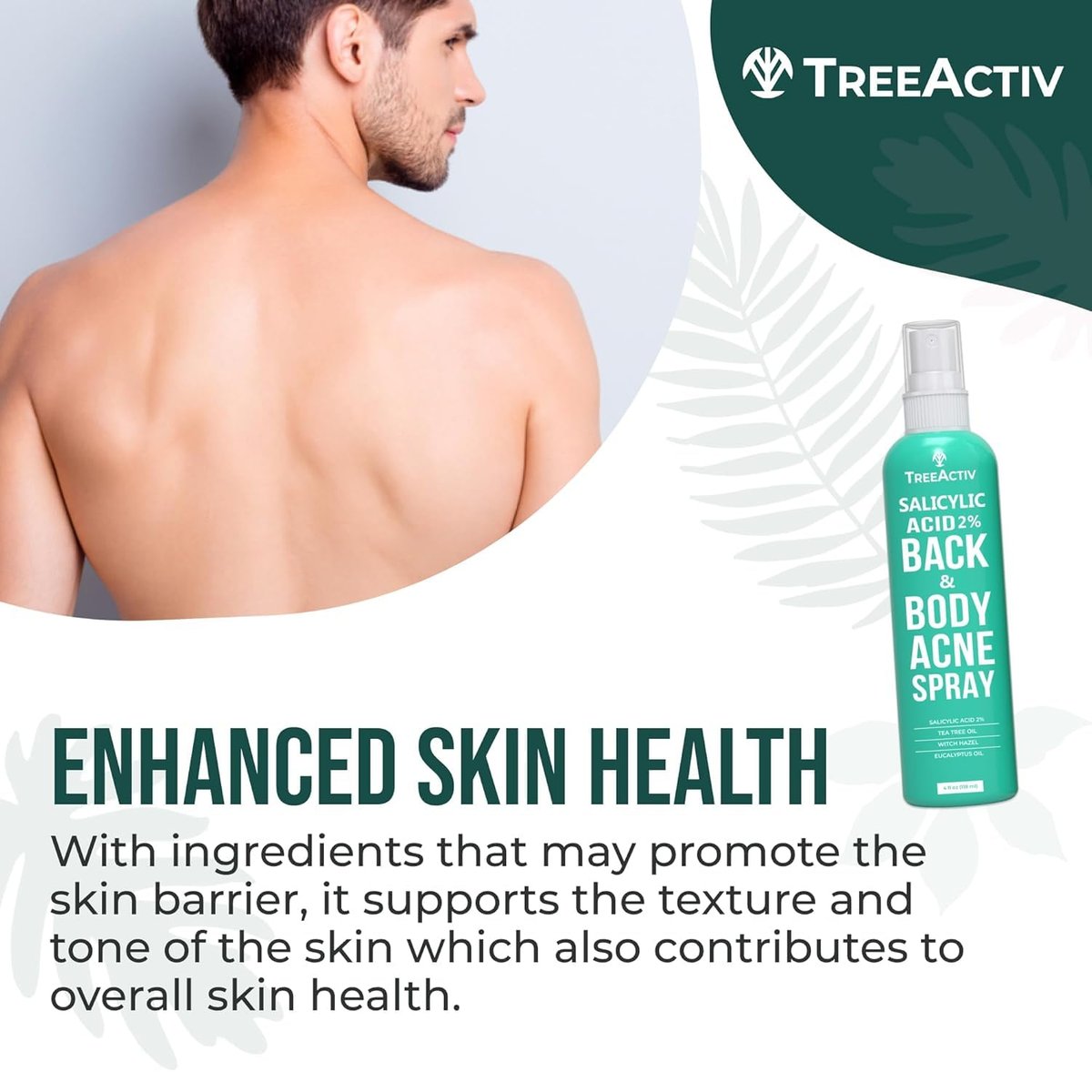 Back Acne Spray, 2% Salicylic Acid (BHA) Body Acne Spray, Fast-Drying Tea Tree Oil + Aloe Mist for Back, Chest, Shoulders & Butt, 4 fl oz - görsel 13