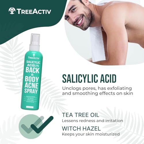 Back Acne Spray, 2% Salicylic Acid (BHA) Body Acne Spray, Fast-Drying Tea Tree Oil + Aloe Mist for Back, Chest, Shoulders & Butt, 4 fl oz - görsel 12