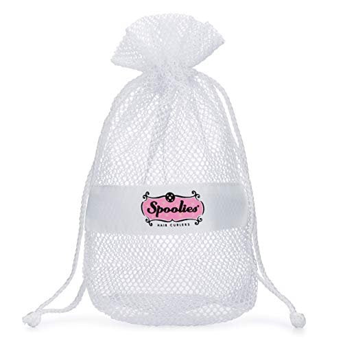 Spoolies Hair Curlers Mesh Travel Bag - White Drawstring Toiletry Organizer for Curling Rollers - görsel 2