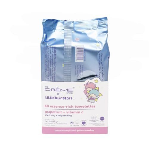 The Crème Shop Little Twin Stars 3-In-1 Complete Cleansing Wipes - Grapefruit Makeup Remover | Hydrating Facial Wipes (60 Count) - görsel 4