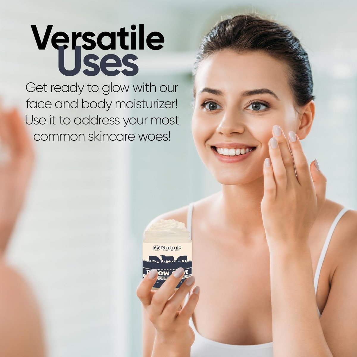 Natrulo Beef Tallow Salve – All Natural Grass Fed Beef Tallow & Honey All Purpose Balm for Eczema, Dry, Itchy, Irritated Skin – Moisturizing Body Salve, Skin Repair Skincare, 2 oz - görsel 9