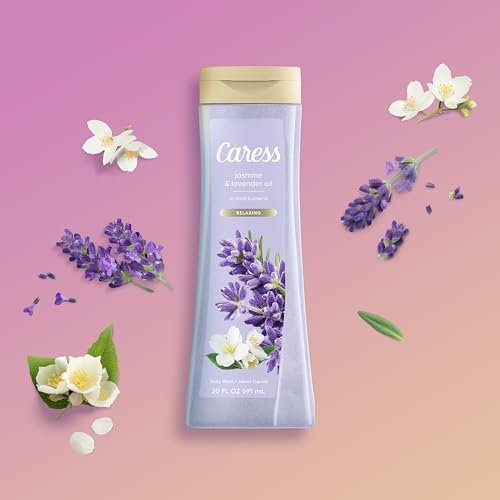 Caress Body Wash Relaxing Jasmine & Lavender 2-Pack – 20 oz Each, Soft Fragrant Skin Avelisse