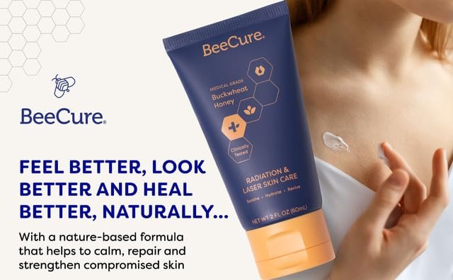 BeeCure Radiation & Laser Skin Care Cream - Calendula Cream and Natural Buckwheat Honey Hydrating Skin Moisturizer to Soothe and Calm Skin After Sunburn or Skin Redness for Sensitive Skin - 2 fl oz Avelisse