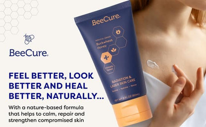 BeeCure Radiation & Laser Skin Care Cream - Calendula Cream and Natural Buckwheat Honey Hydrating Skin Moisturizer to Soothe and Calm Skin After Sunburn or Skin Redness for Sensitive Skin - 2 fl oz Avelisse