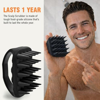YEALIR Scalp Massager Shampoo Brush | 100% Silicone Scalp Scrubber for Dandruff & Build Up | Plastic Free Hair Growth Massager