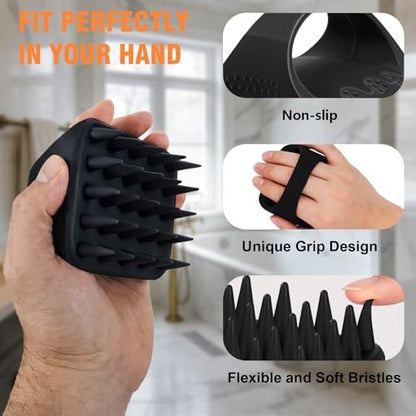 YEALIR Scalp Massager Shampoo Brush | 100% Silicone Scalp Scrubber for Dandruff & Build Up | Plastic Free Hair Growth Massager