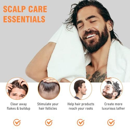 YEALIR Scalp Massager Shampoo Brush | 100% Silicone Scalp Scrubber for Dandruff & Build Up | Plastic Free Hair Growth Massager
