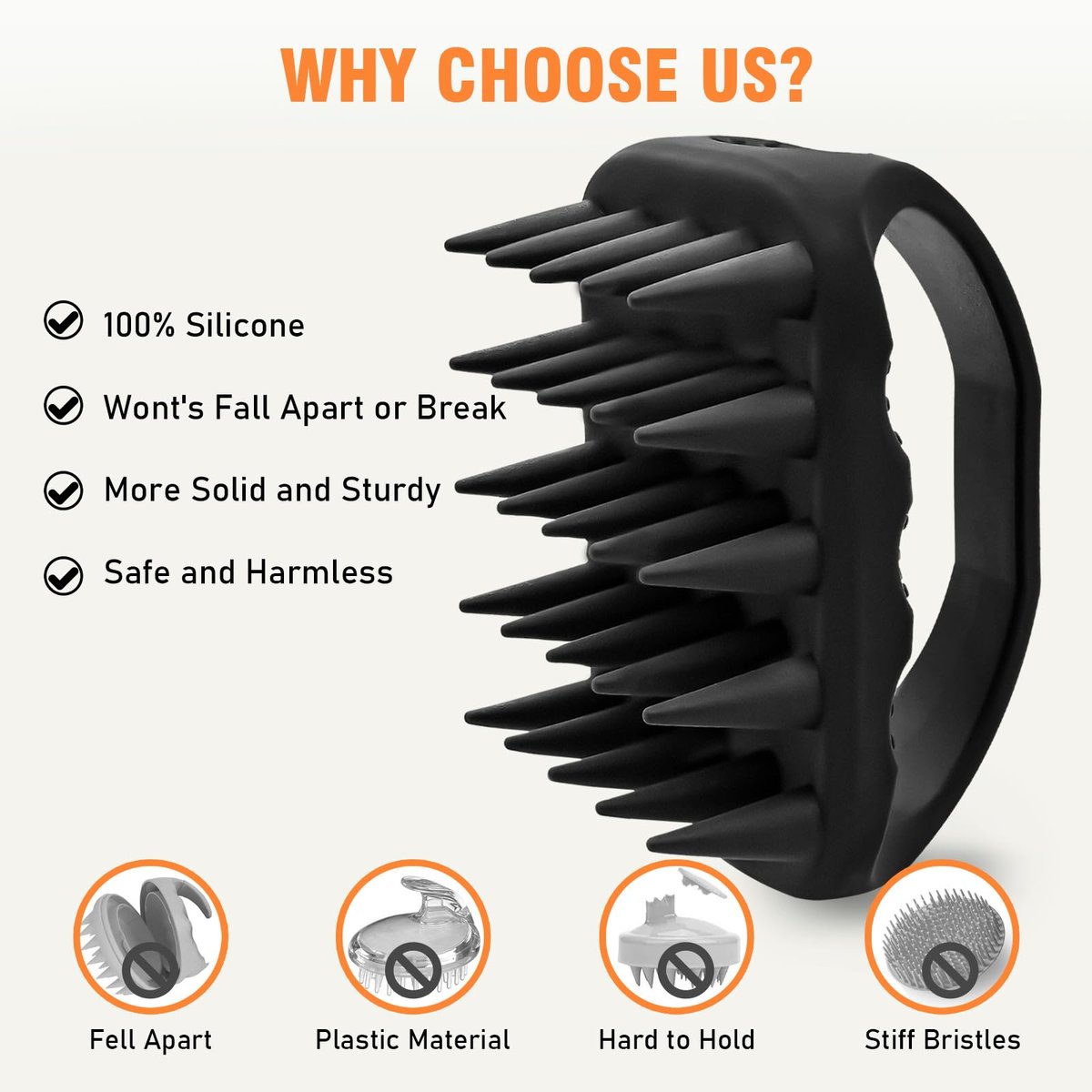 YEALIR Scalp Massager Shampoo Brush | 100% Silicone Scalp Scrubber for Dandruff & Build Up | Plastic Free Hair Growth Massager - görsel 11