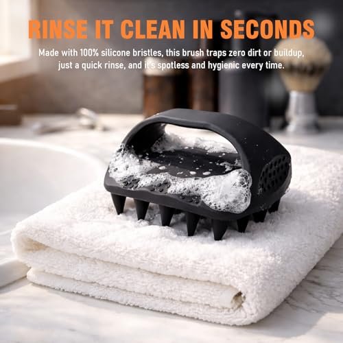 YEALIR Scalp Massager Shampoo Brush | 100% Silicone Scalp Scrubber for Dandruff & Build Up | Plastic Free Hair Growth Massager - görsel 16