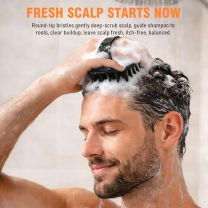 YEALIR Scalp Massager Shampoo Brush | 100% Silicone Scalp Scrubber for Dandruff & Build Up | Plastic Free Hair Growth Massager