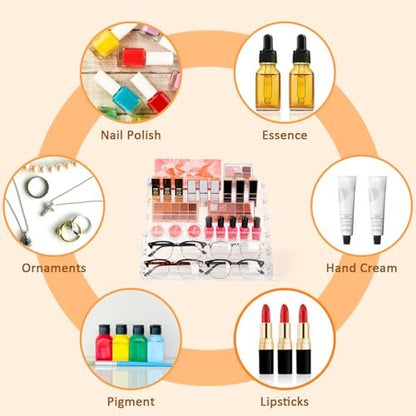 AumVum 6-Tier Acrylic Nail Polish Organizer Rack – Clear Display Stand Holds 72 Bottles for Salon, Vanity, or Home Avelisse