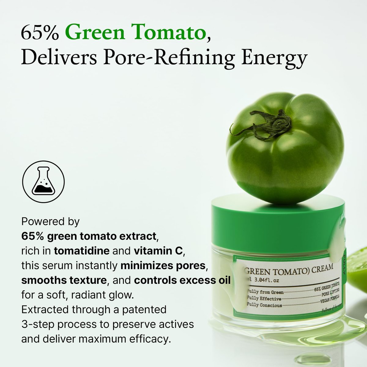FULLY Green Tomato Facial Cream – Pore Lifting Moisturizer with 65% Green Tomato Extract & Vitamin C, Fragrance-Free, Vegan & Dermatologically Tested, 3.04 fl oz - görsel 13