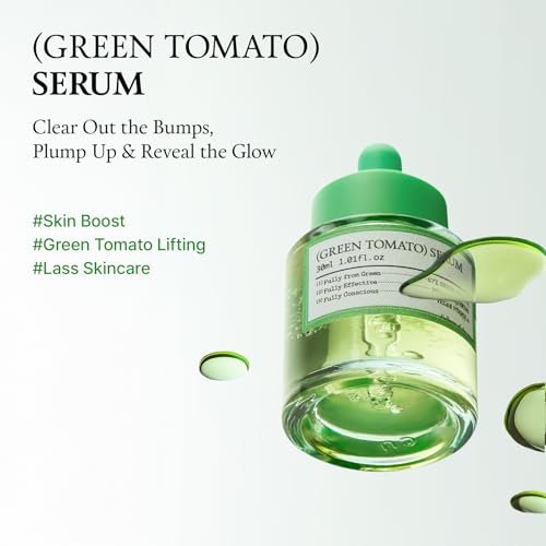 FULLY Green Tomato Serum with 67% Green Tomato Extract, Vitamin C, and PHA – Pore Tightening, Elasticity Boosting, Fragrance-Free Vegan Serum for Face (1.01 fl oz) Avelisse