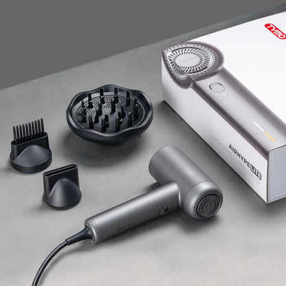TYMO AIRHYPE Lite Hair Dryer with Diffuser - 1500W High-Speed Professional Blow Dryer, 110,000RPM Brushless Motor, 200 Million Ionic, 3 Speeds & 4 Temps, Low-Noise, Space Gray Avelisse