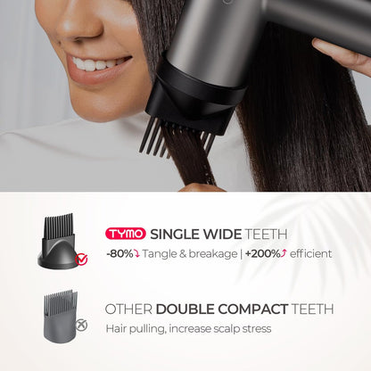 TYMO AIRHYPE Lite Hair Dryer with Diffuser - 1500W High-Speed Professional Blow Dryer, 110,000RPM Brushless Motor, 200 Million Ionic, 3 Speeds & 4 Temps, Low-Noise, Space Gray Avelisse