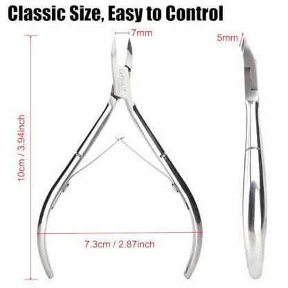 LePinko 4 Pack Upgraded Cuticle Trimmer Kit - Sharp Dead Skin Clipper, Labor-Saving Cuticula Remover for Fingernail Toenail, Manicure Pedicure Tool for Women Men, 5mm Jaw